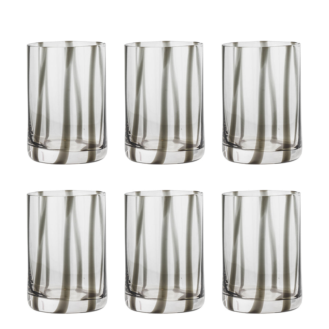 Bloomingville Silja Drinking Glass, Multipak, Black, Glass