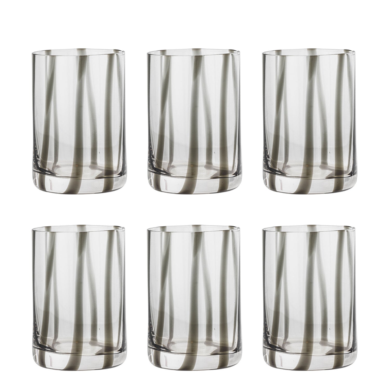 Bloomingville Silja Drinking Glass, Multipak, Black, Glass