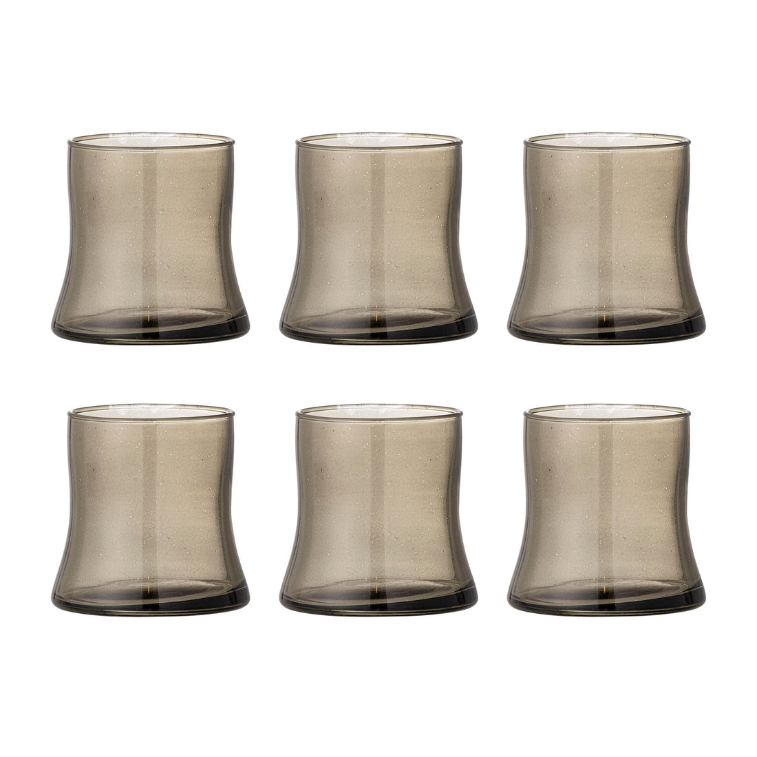 Bloomingville Florentine Drinking Glass, Multipak, Gray, Recycled Glass