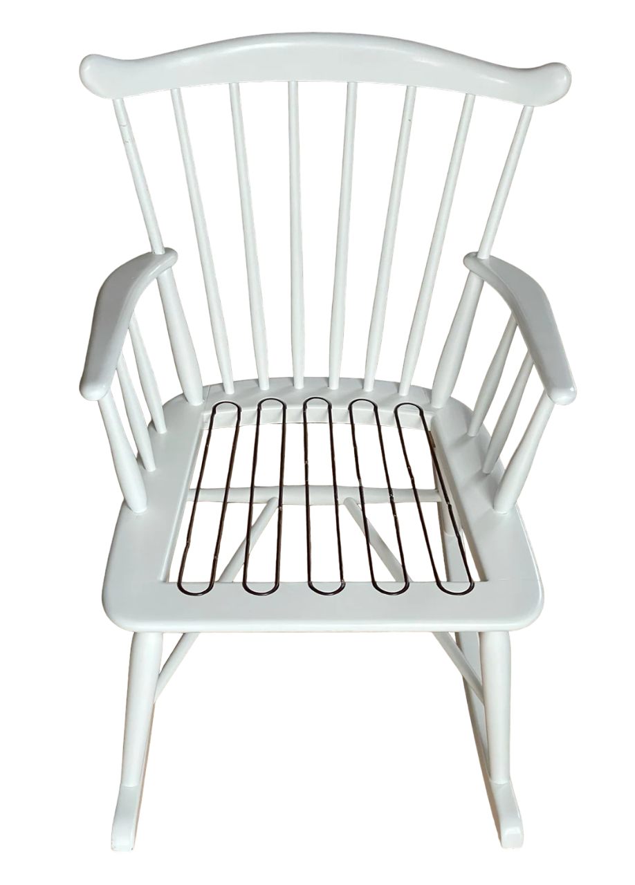 Lyxig mörkbrun läderkudde till Farstrup Rocking Chair Model 183