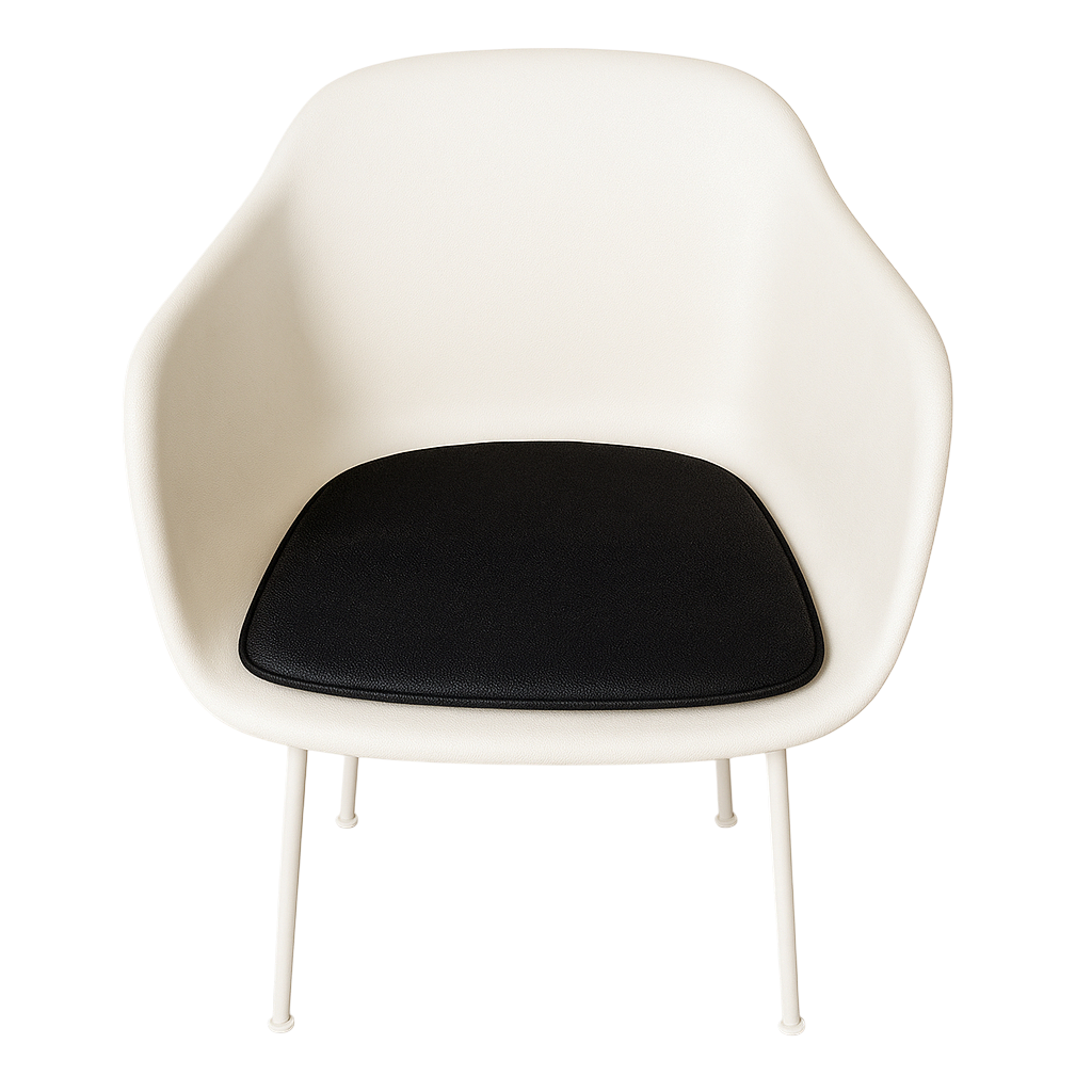 Lyxkudde till muuto fiber fåtöljstol i - svart läder