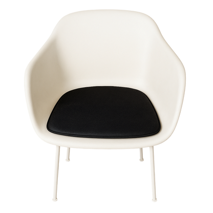 Lyxkudde till muuto fiber fåtöljstol i - svart läder