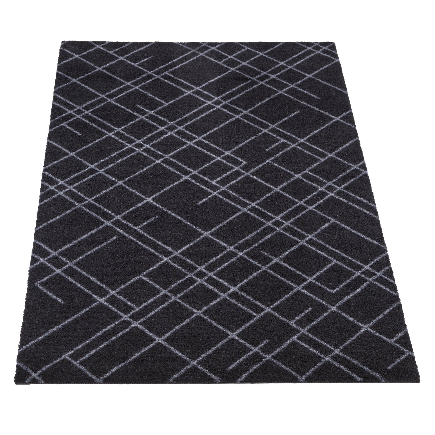 Golvmatta 67 x 120 cm - linjer/svart grå