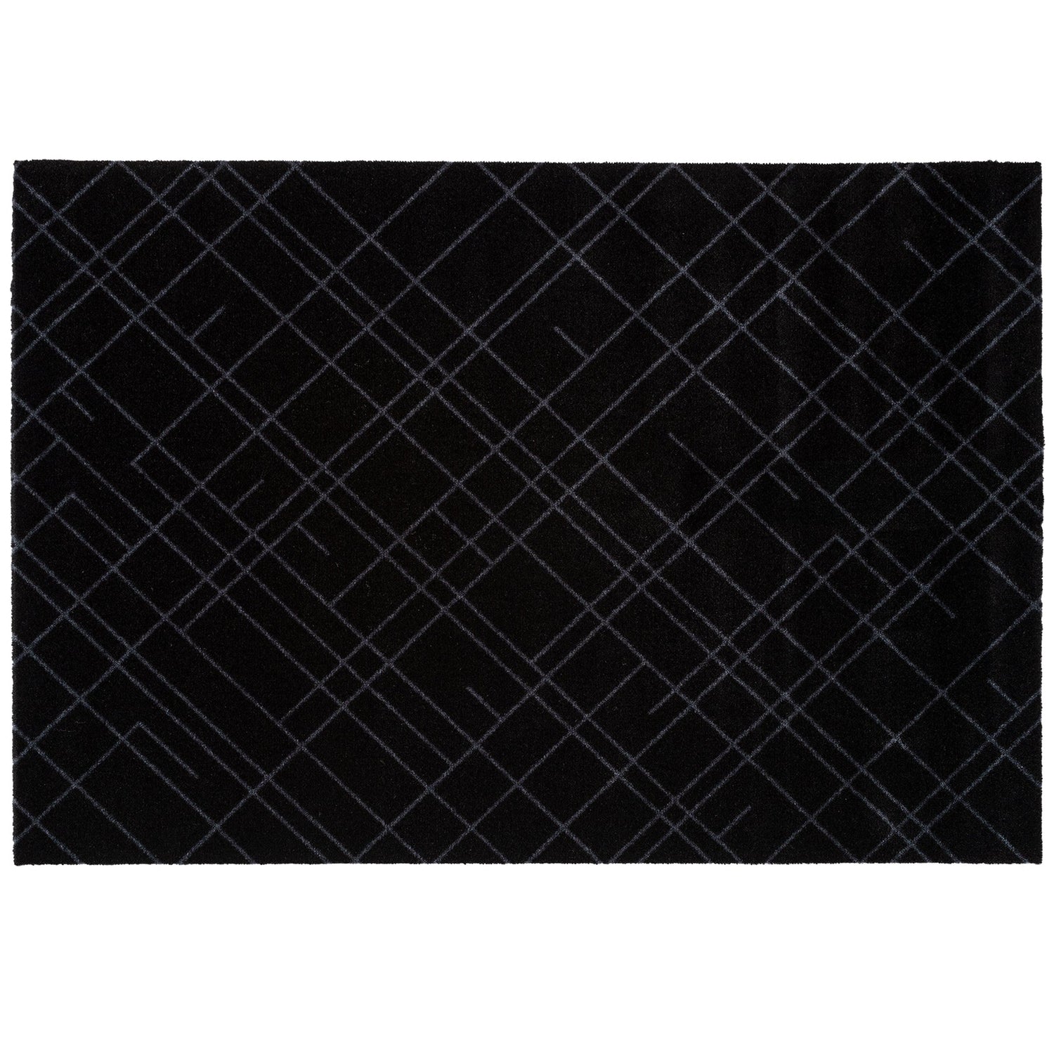 Golvmatta 90 x 130 cm - Linjer/svartgrå