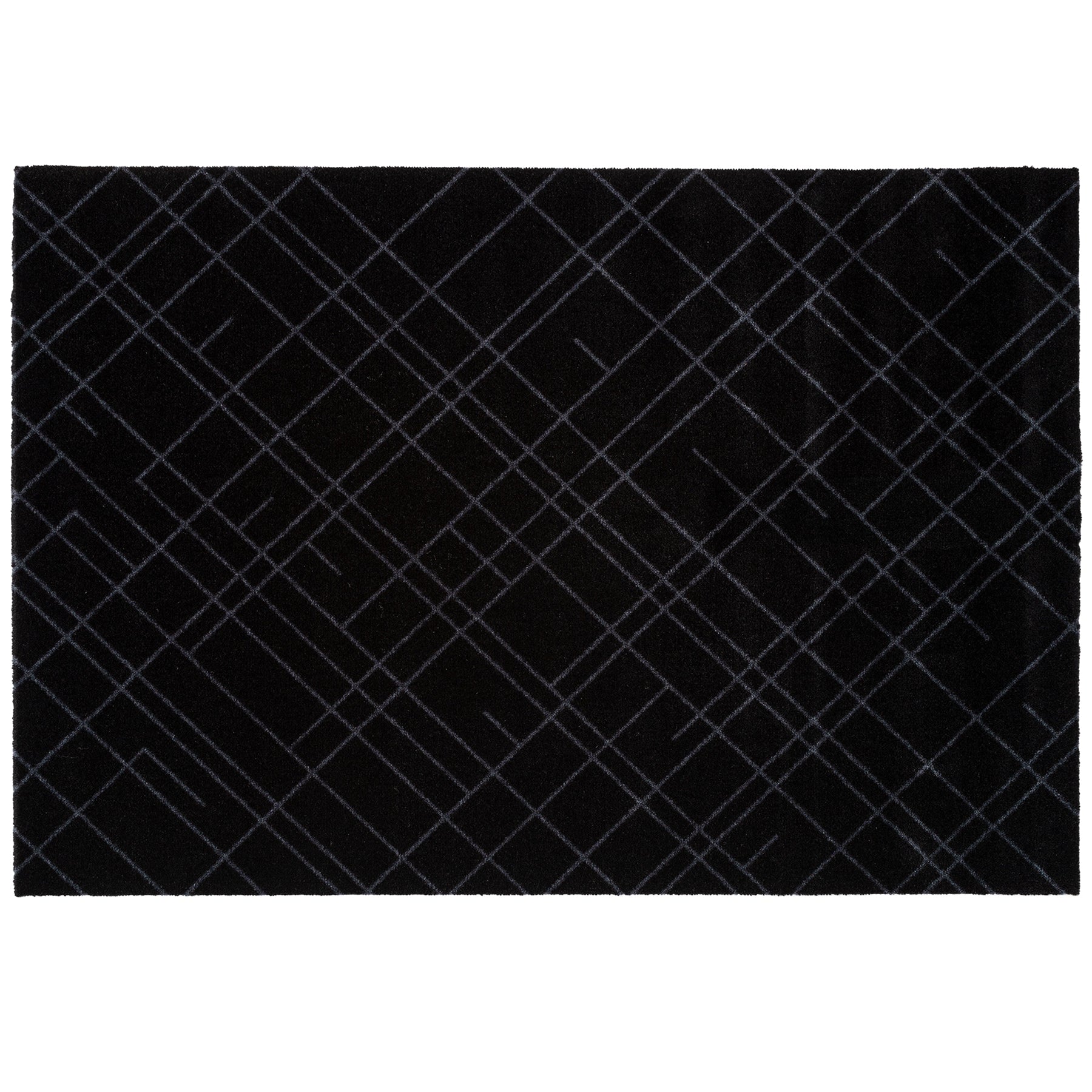 GULVMÅTTE 90 X 130 CM - LINES/BLACK GREY - Tica Copenhagen - DesignGaragen.dk