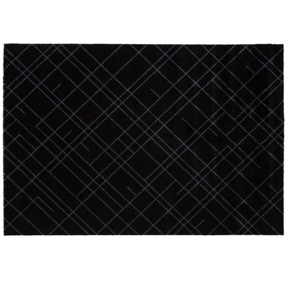 GULVMÅTTE 90 X 130 CM - LINES/BLACK GREY - Tica Copenhagen - DesignGaragen.dk