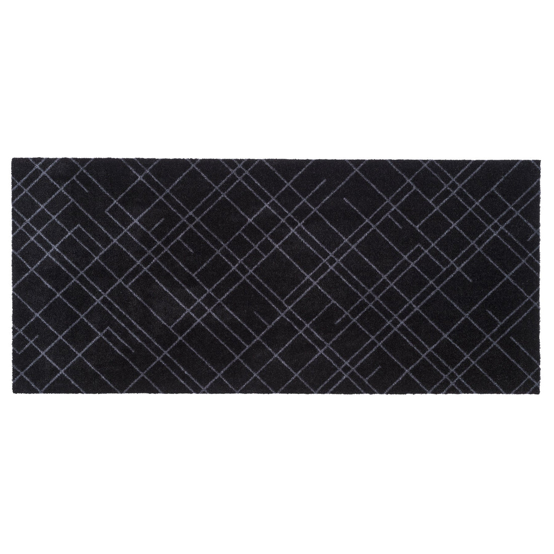Golvmatta 67 x 150 cm - linjer/svart grå