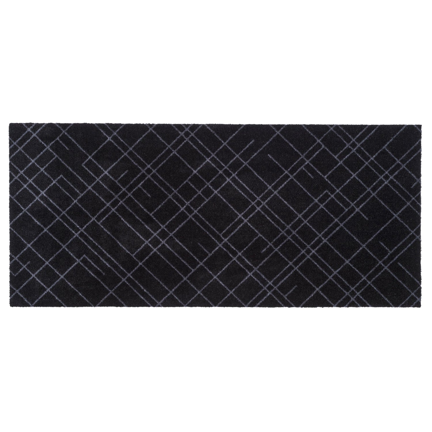 Golvmatta 67 x 150 cm - linjer/svart grå