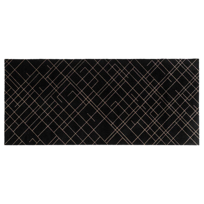 Golvmatta 90 x 200 cm - linjer/sand svart