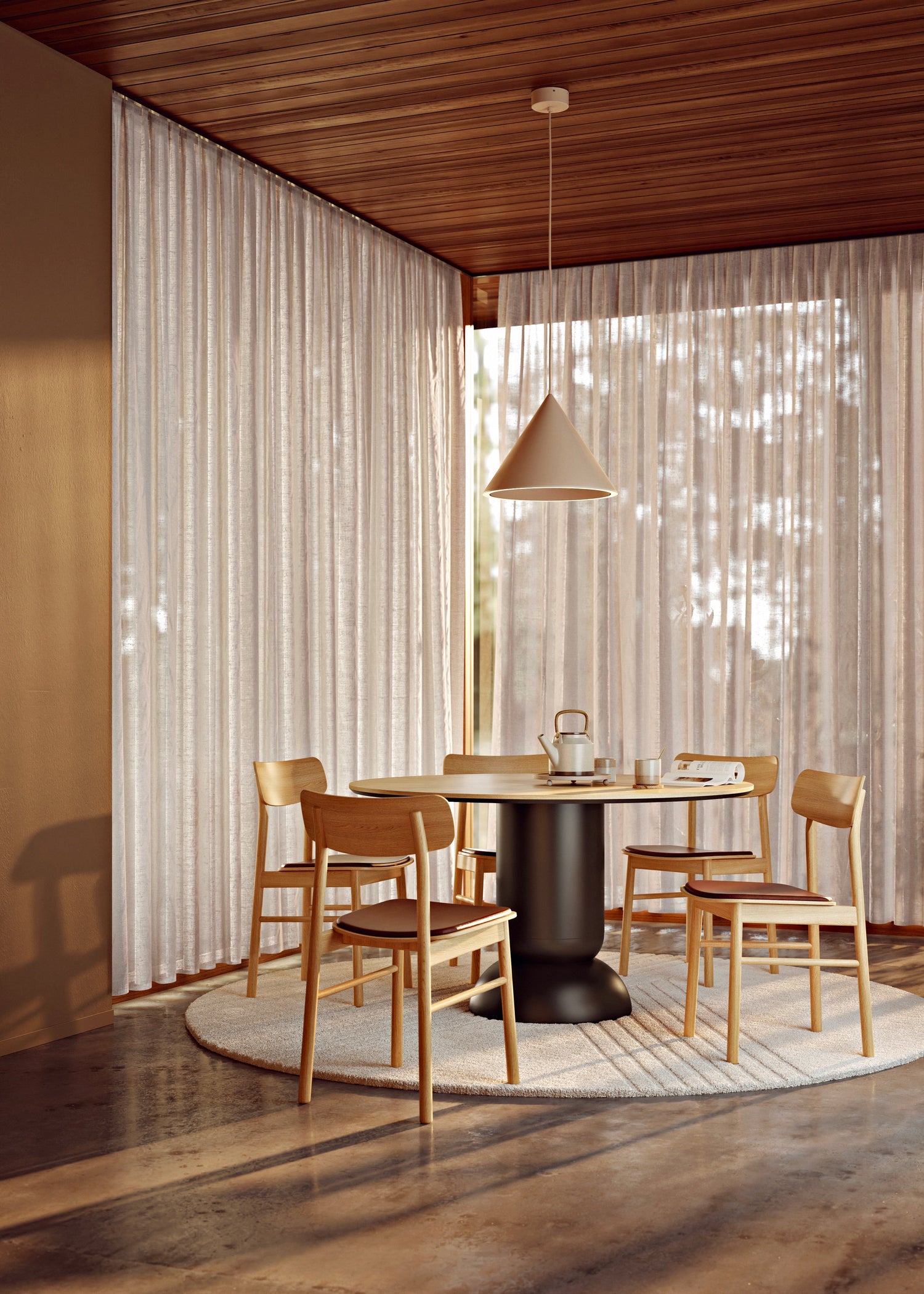 Soma matstol - Oljad ek m/läder