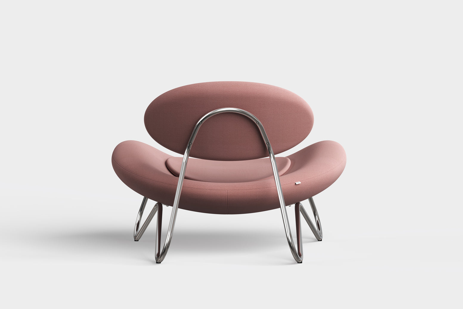 Meadow Lounge stol - Dusty pink/Chrome