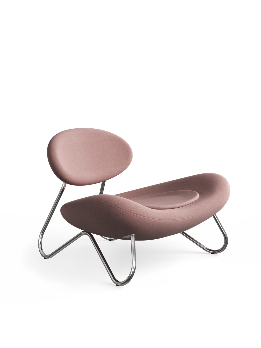 Meadow Lounge stol - Dusty pink/Chrome