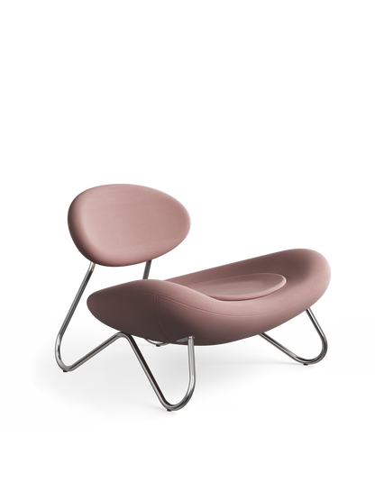 Meadow Lounge stol - Dusty pink/Chrome