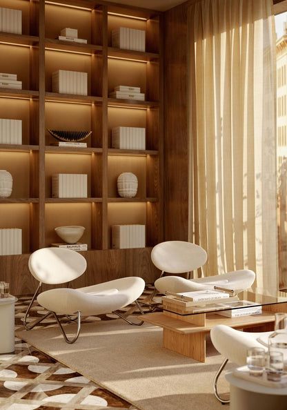 Meadow Lounge Chair - Vit/Krom