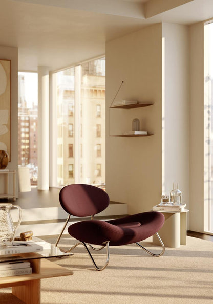 Meadow Lounge Chair - Bordeaux/borstad stål