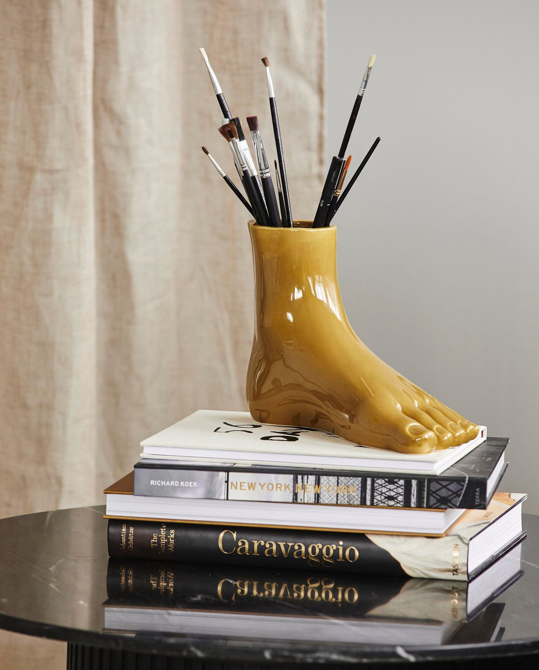 Aruba Vase in Ceramics - H19,5 cm - senap