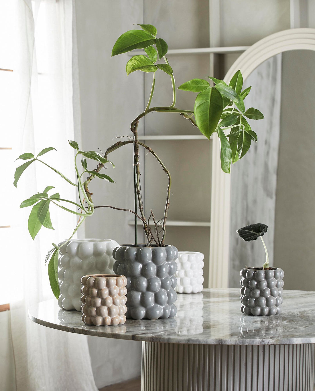 Carna örtkruka i porslin - liten - Ø15,5 cm - grå