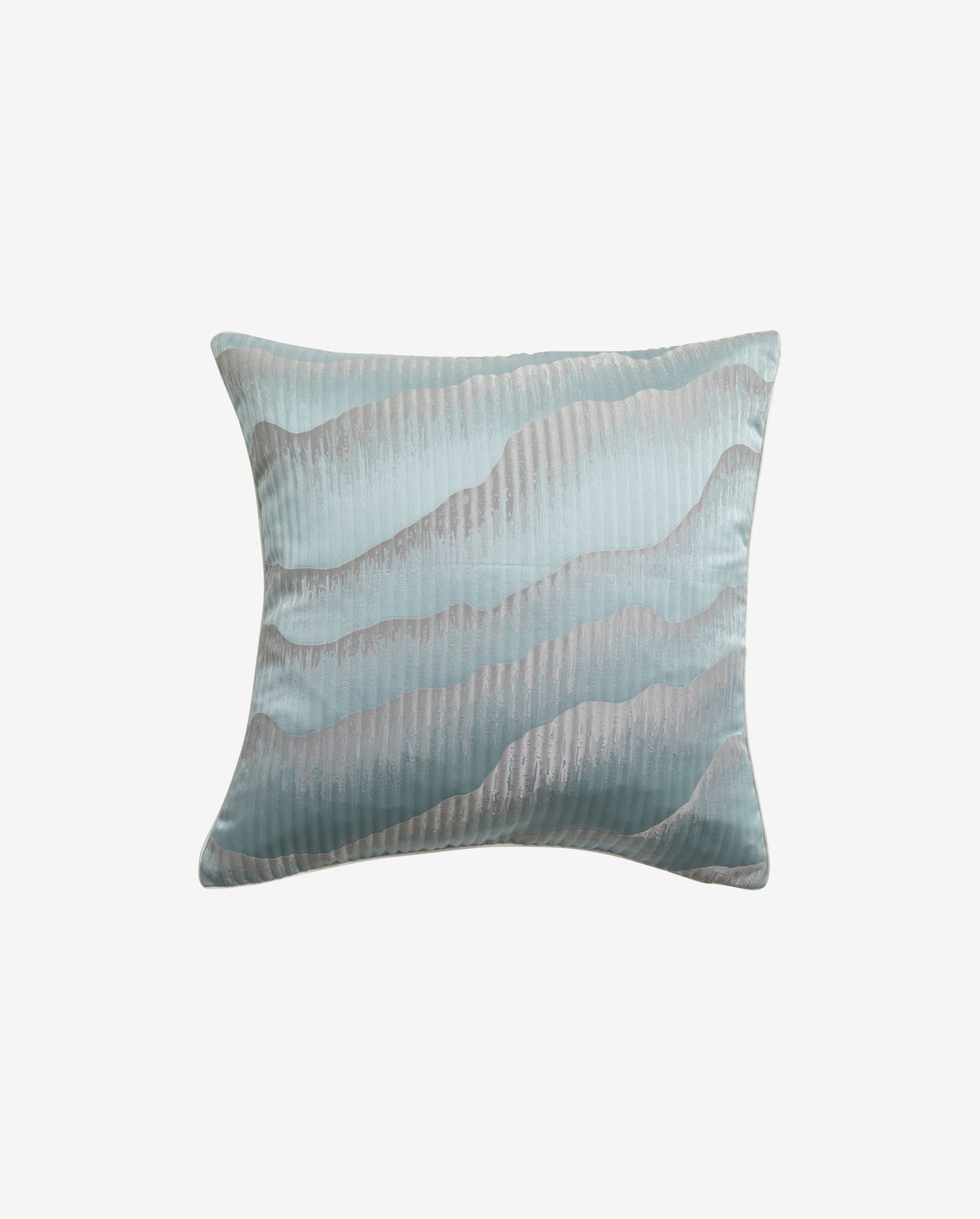 Avior kuddeöverdrag i satin - 45x45 - ljusblå/grå