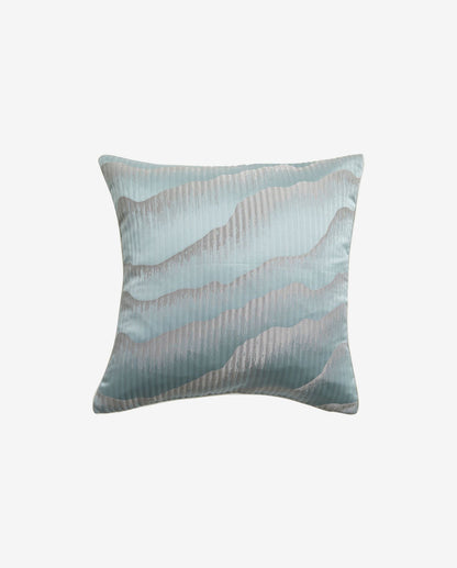 Avior kuddeöverdrag i satin - 45x45 - ljusblå/grå