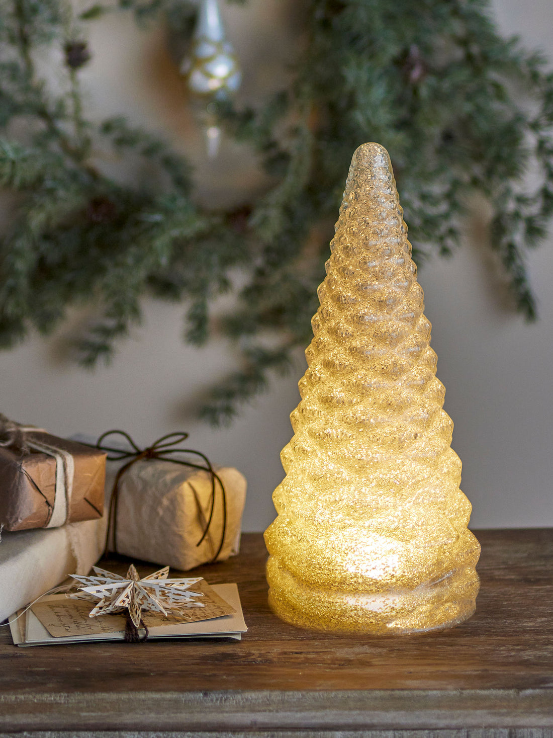 Bloomingville Emilius Deko -träd, silver, återvunnet glas