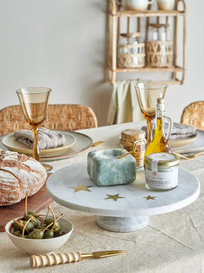 Bloomingville Fenya Star Cake Dish, vit, marmor