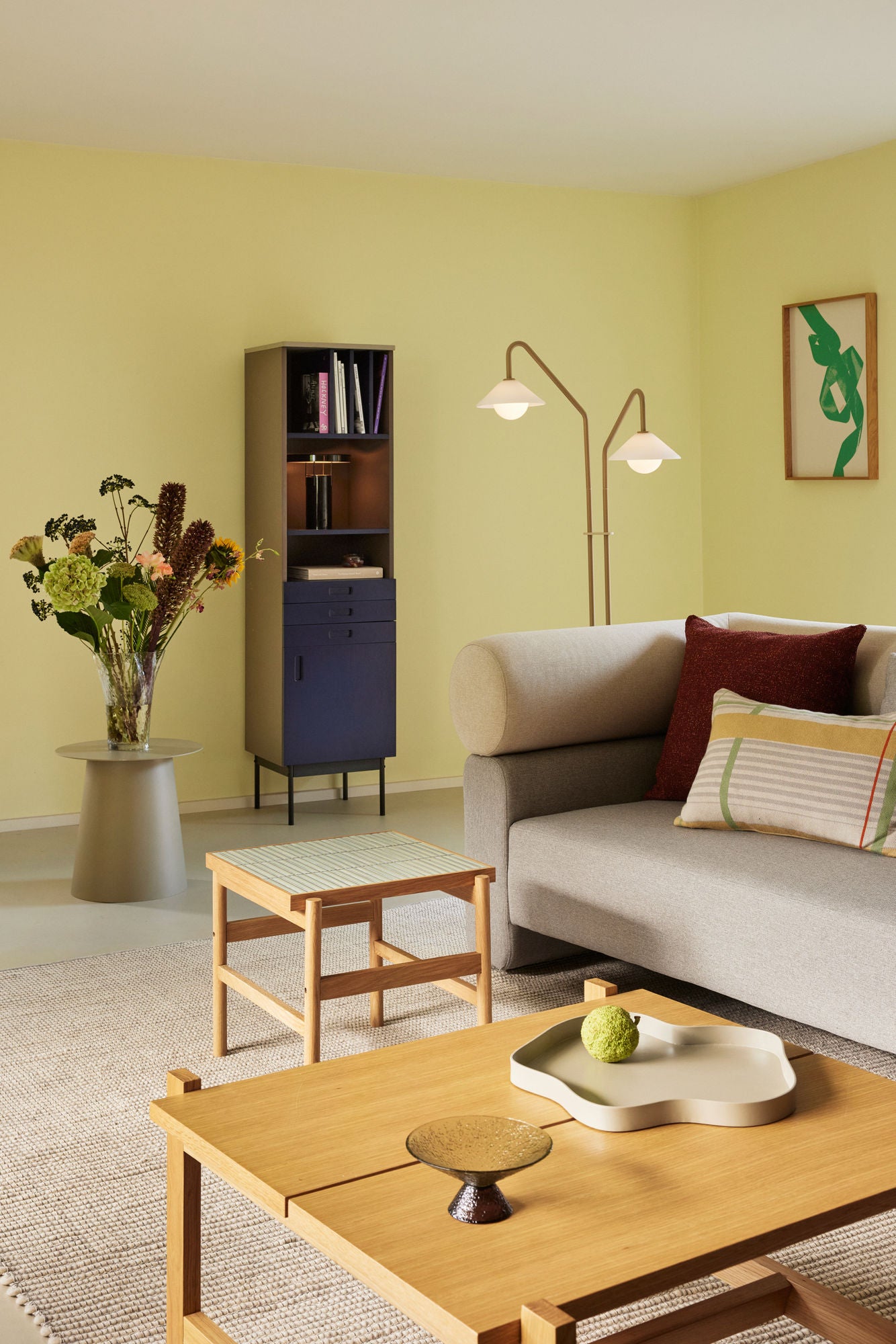 Kakel sidobord Mint/Naturlig - 45x50xh44cm