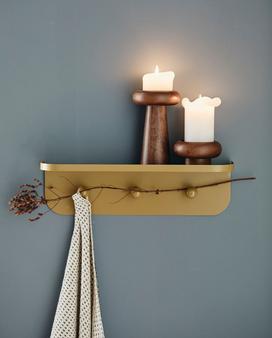 Våffelvävd kökshandduk - benvit/svart