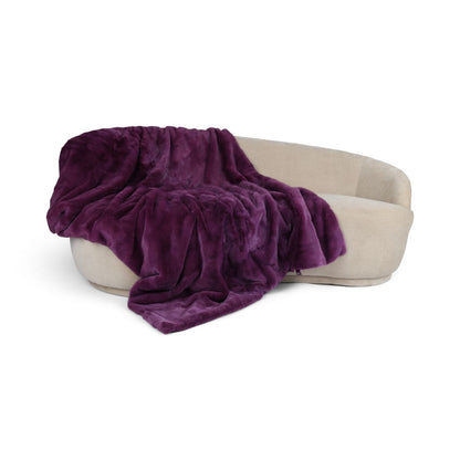Minkpläd | Baksidan av kashmir | Lila | 142x194 cm