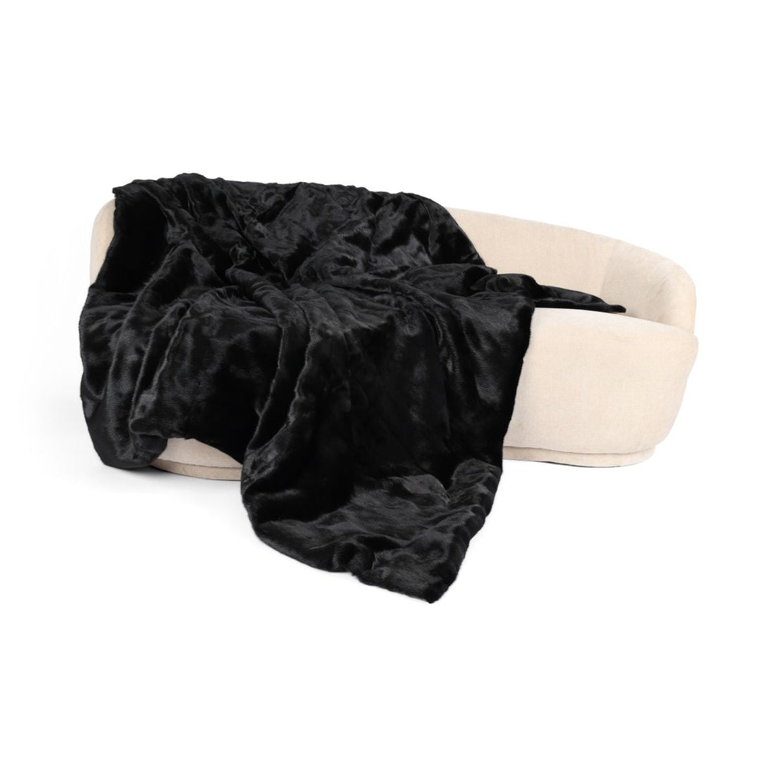 Minkpläd | Kashmir baksida | Svart | 200x200 cm