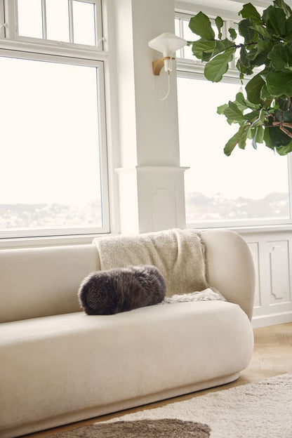 Bolster kudde | Långt och kort hår | Nya Zeeland Lambskin | D20xl52 cm