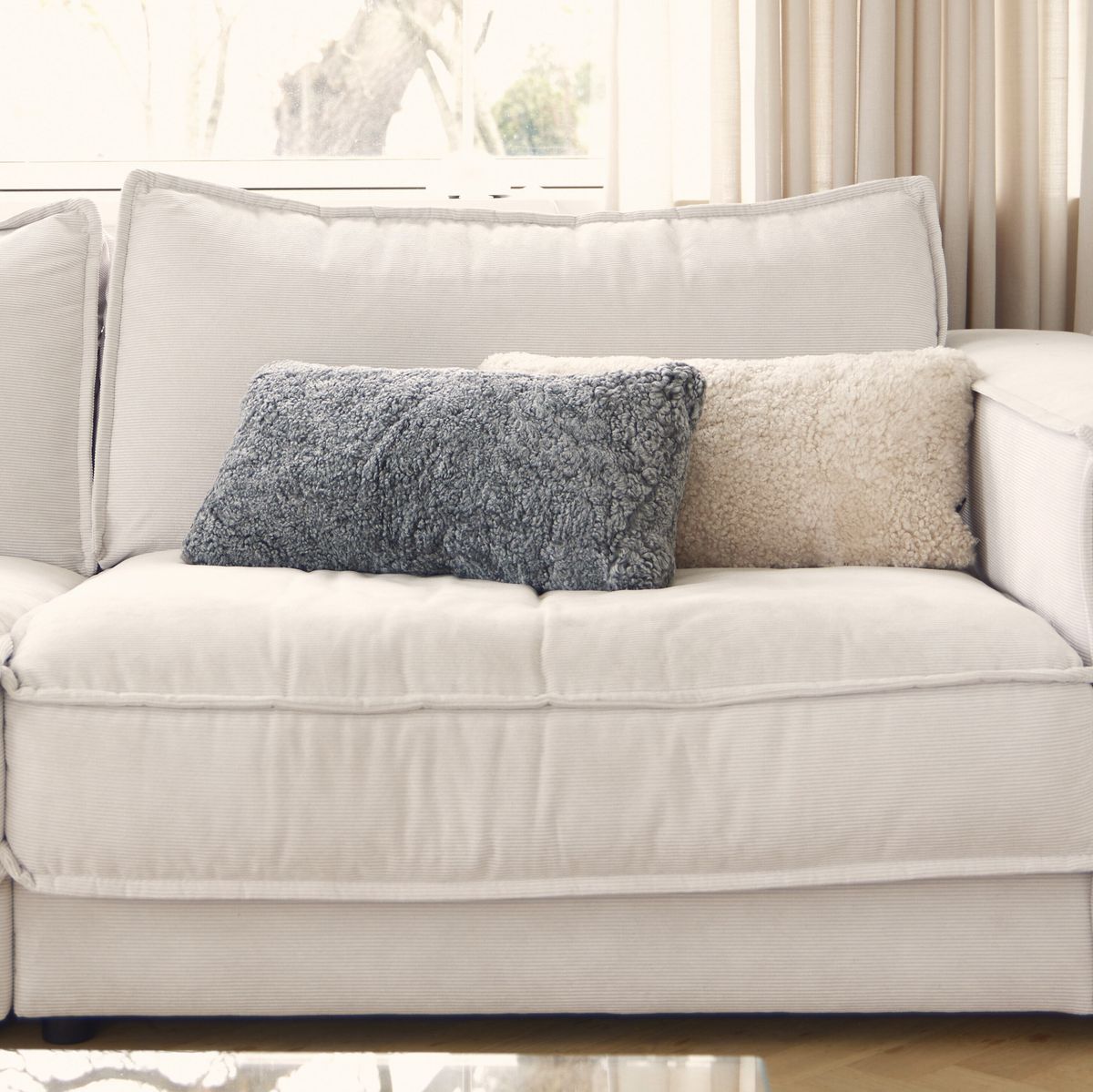 Lammskinnskudde | Korthårig | Nya Zeeland | Dubbelsidig | 30x60 cm