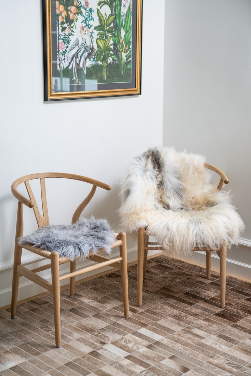 Långhårig lammskinn 110 cm.