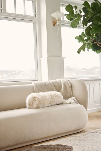 Bolster kudde | Långt och kort hår | Nya Zeeland Lambskin | D20xl52 cm