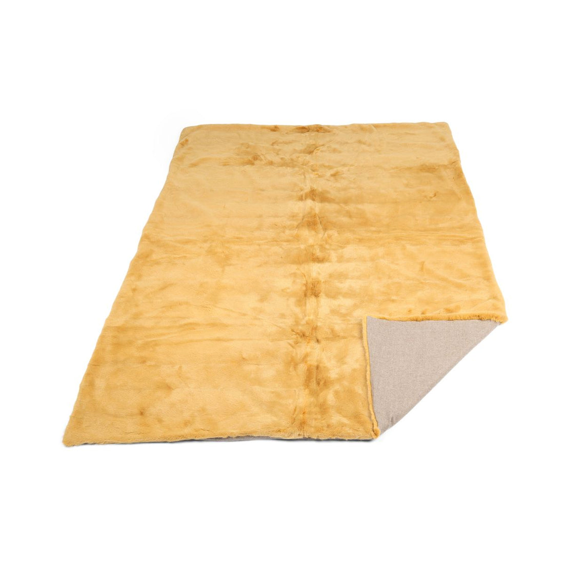 Minkpläd | Baksidan av kashmir | Senap | 140x200 cm