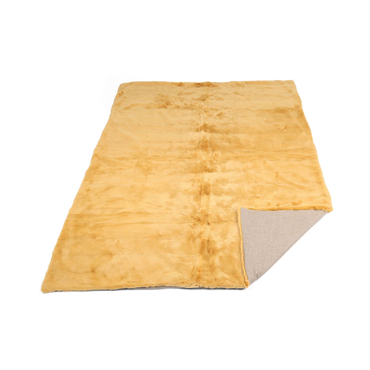 Minkpläd | Baksidan av kashmir | Senap | 140x200 cm
