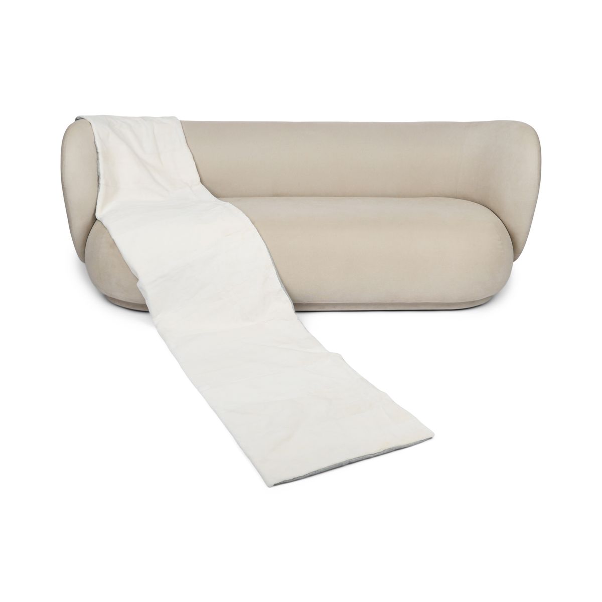 Minkpläd | Baksidan av kashmir | Vit | 52x258 cm