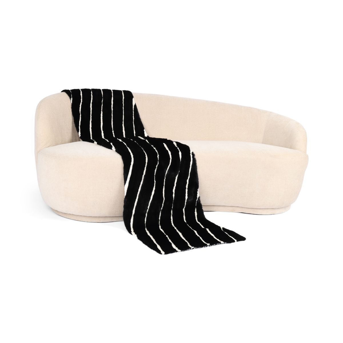 Minkpläd | Baksidan av kashmir | Svart/Vit | 50x220 cm