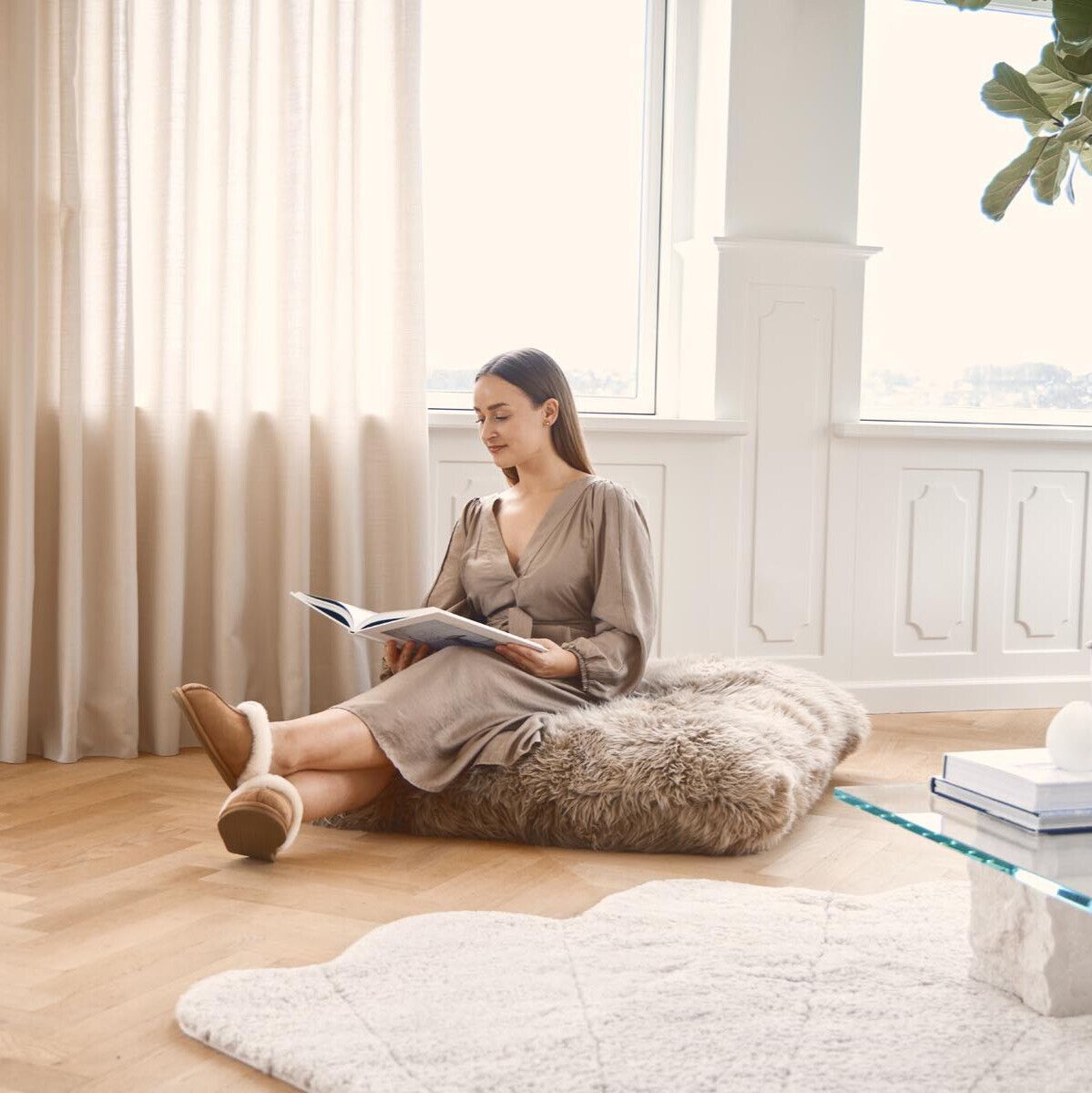 Maxi Float kudde | Långhårig | Nya Zeeland | Dubbelsidig | 90x90 cm