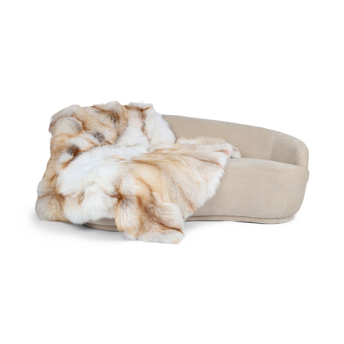 Premiummatta av räv | Baksidan av kashmir | Ljusguld | 150x150 cm