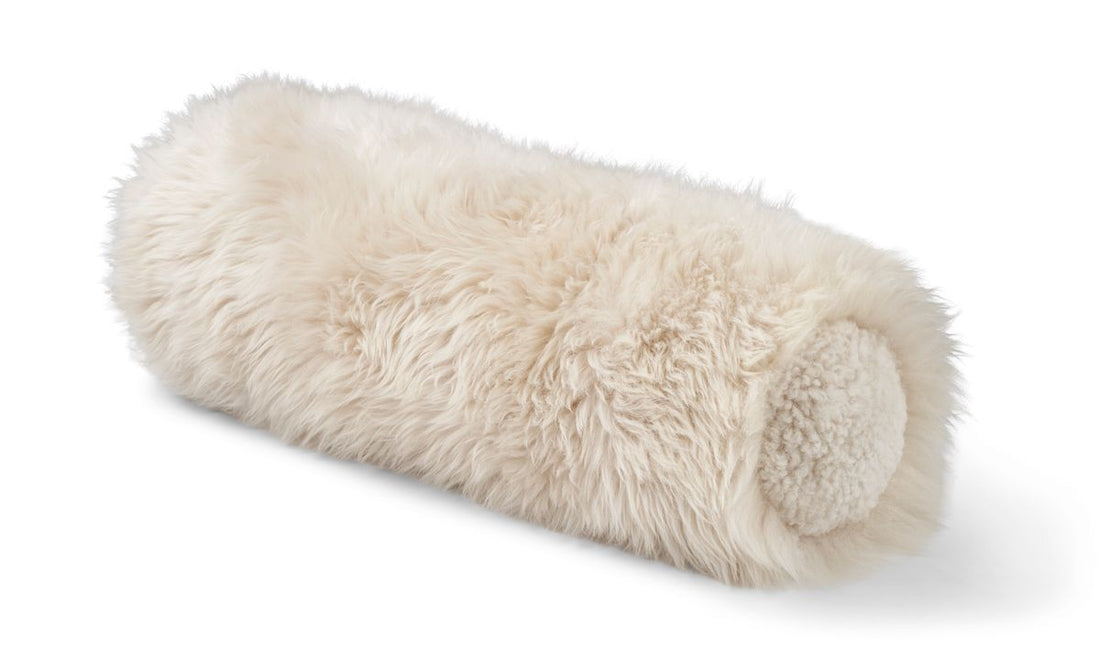 Bolster kudde | Långt och kort hår | Nya Zeeland Lambskin | D20xl52 cm