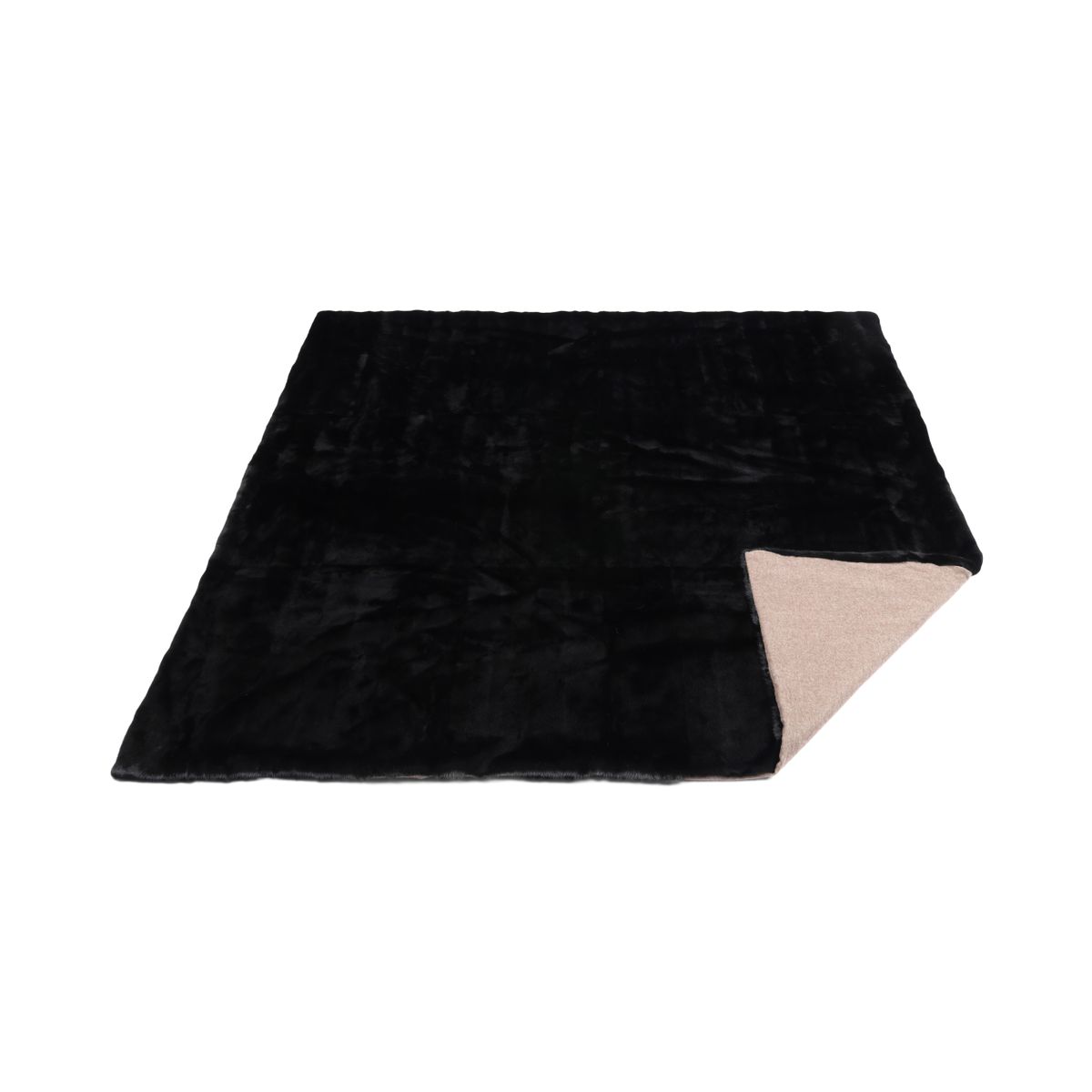 Minkpläd | Baksidan av kashmir | Svart | 188x182 cm