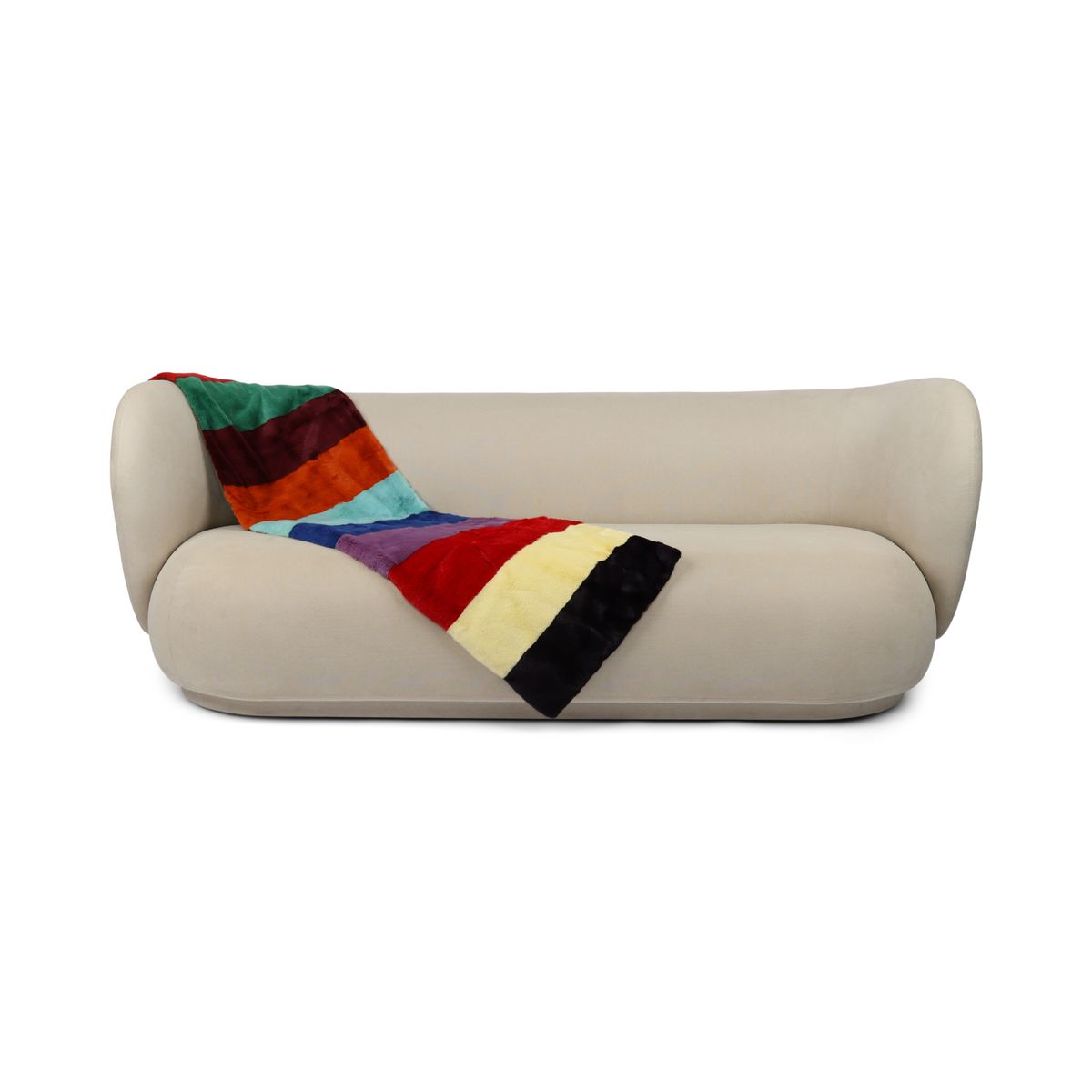 Minkpläd | Baksidan av kashmir | Flerfärgad ljus | 70x230 cm