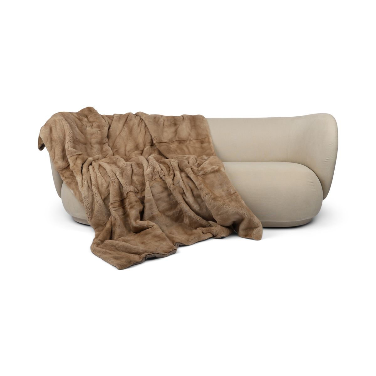 Minkpläd | Baksidan av kashmir | Palomino | 165x200 cm