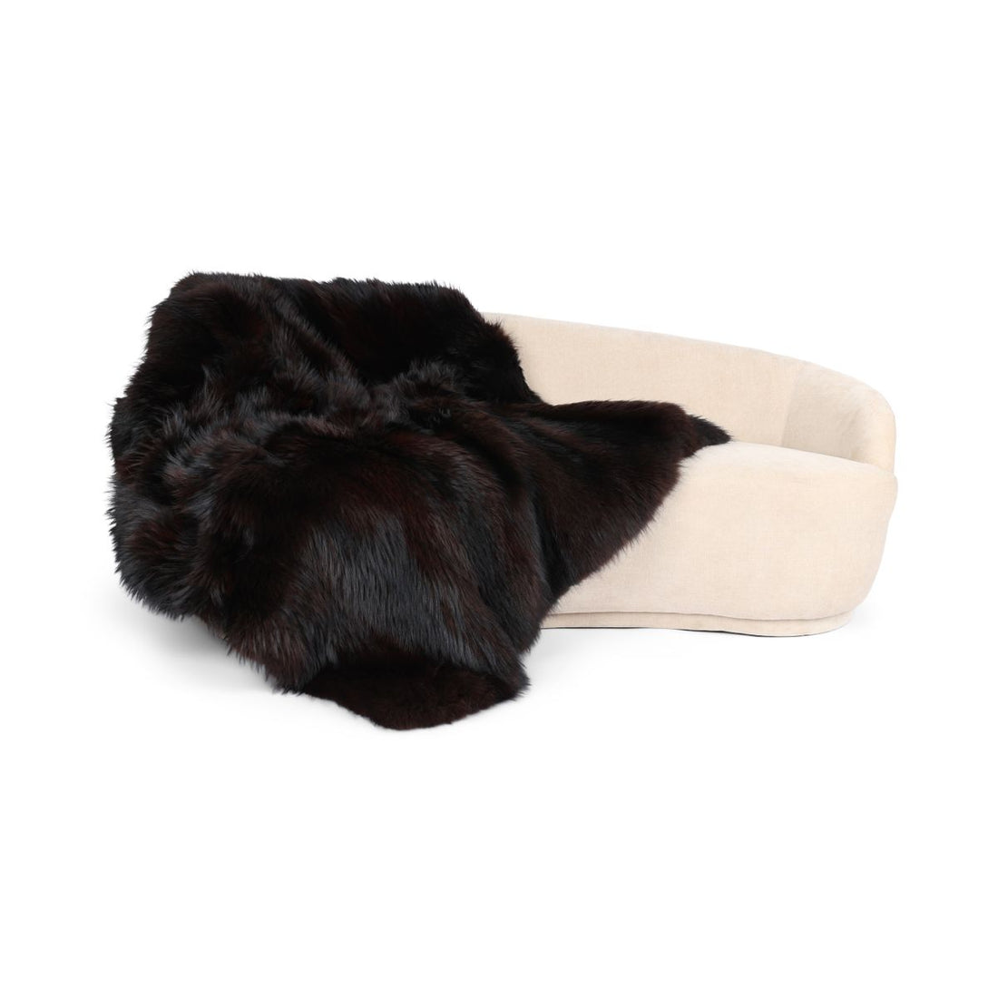 Premium rävpläd | Kashmir baksida | Mörkbrun | 150x150 cm