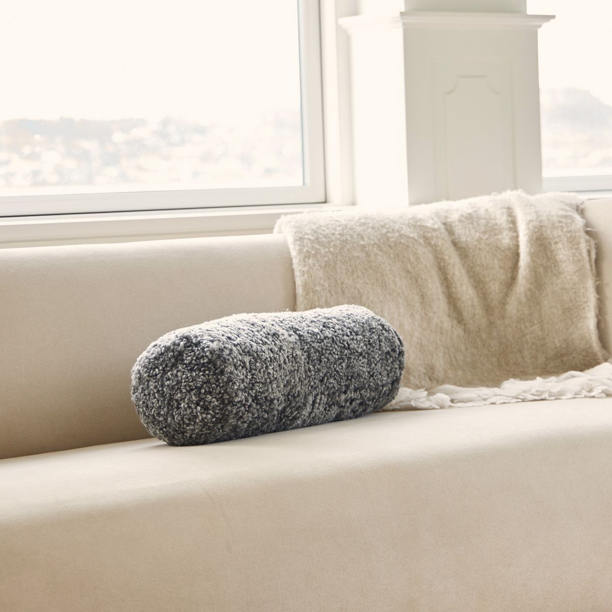 Bolsterkudde | Korthårig | Nya Zeeland | Ø20xL52 cm