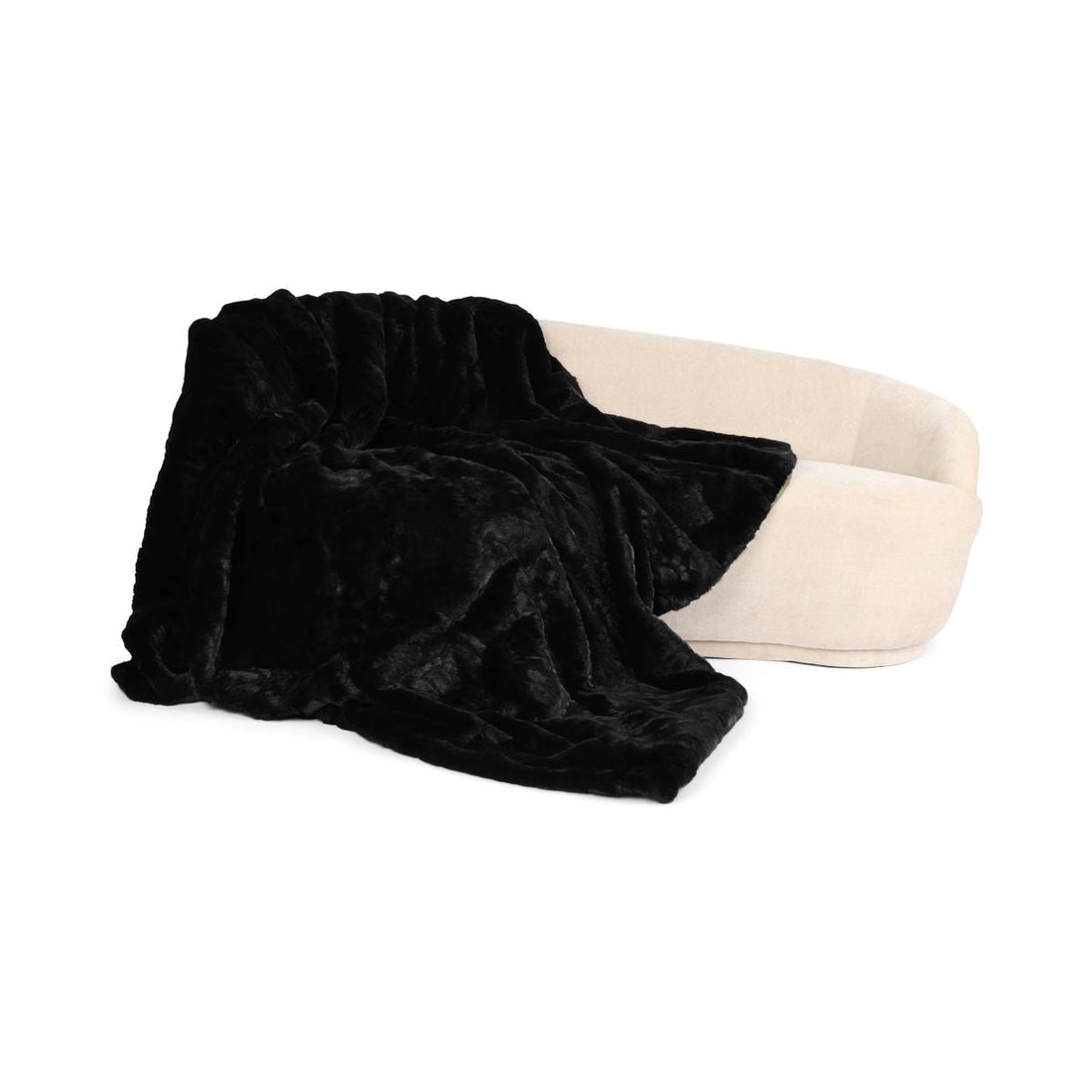 Minkpläd | Kashmir baksida | Svart | 200x200 cm