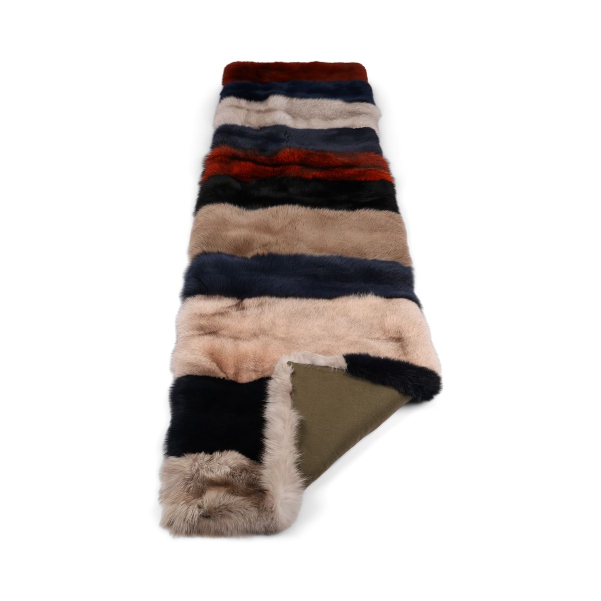 Premium rävpläd | Kashmir baksida | Flerfärgad | 70x260 cm