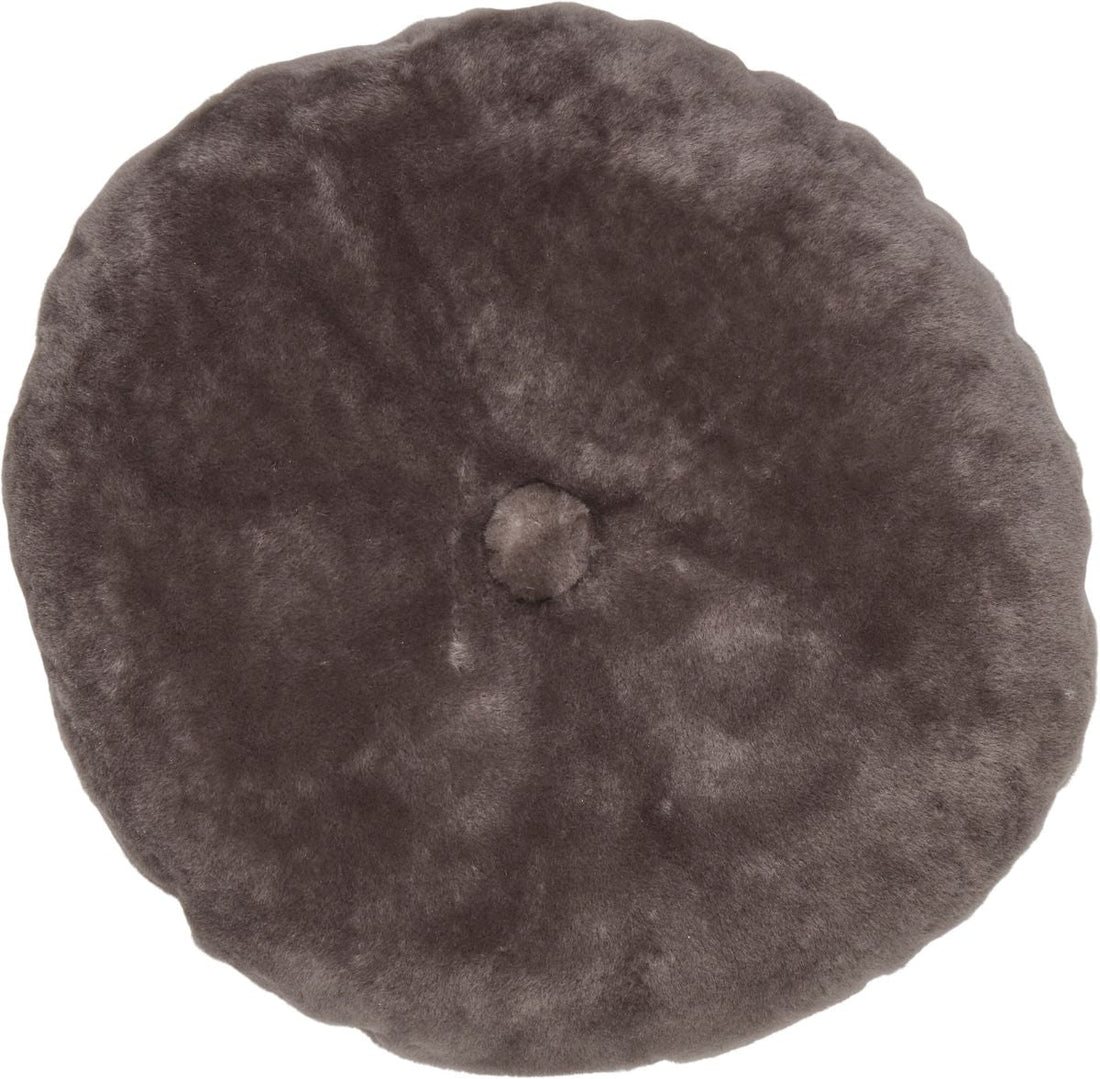 Lammskinnskudde | Mockasin | Dubbelsidig | Ø45 cm