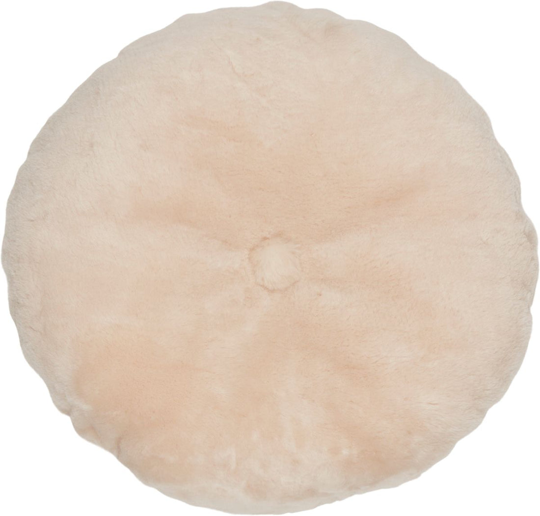Lammskinnskudde | Mockasin | Dubbelsidig | Ø45 cm