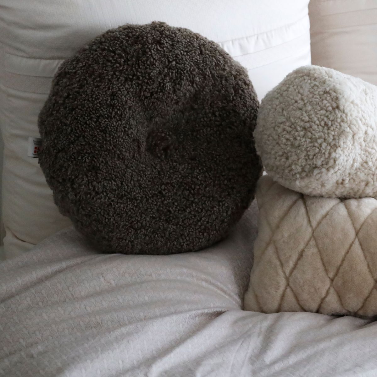 Lammskinnskudde | Korthårig | Nya Zeeland | Dubbelsidig | D40 cm